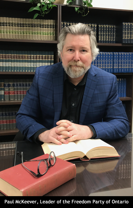 Paul McKeever, Leader of the Freedom Party of Ontario